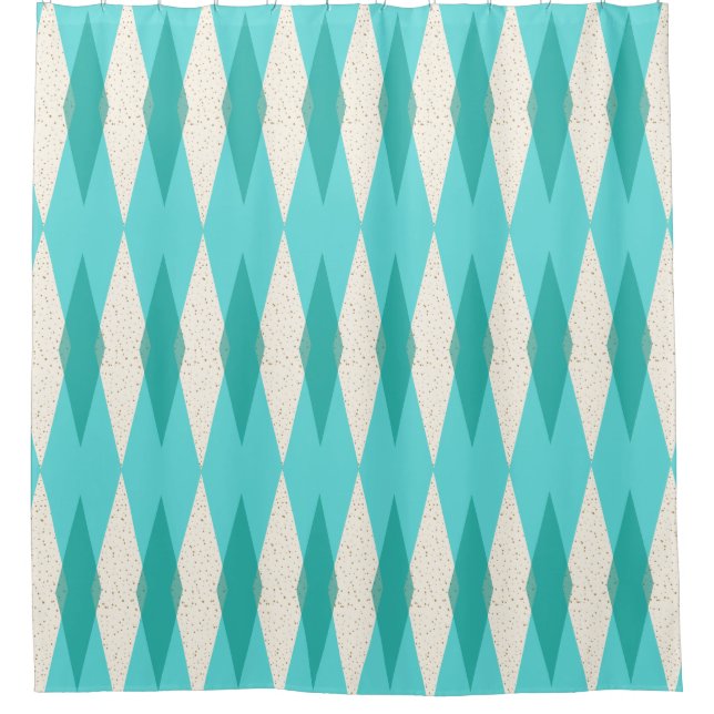 Mid Century Modern Argyle Shower Curtain (Front)