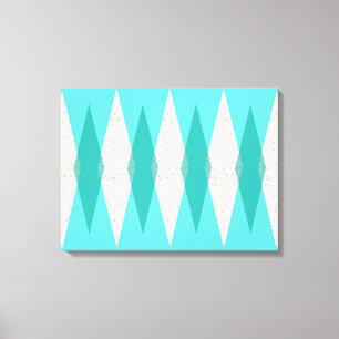 Mid Century Modern Argyle Stretched Canvas