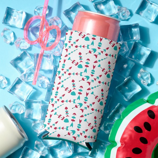 Mid-Century Modern Arrows  Seltzer Can Cooler (In Situ Summer)