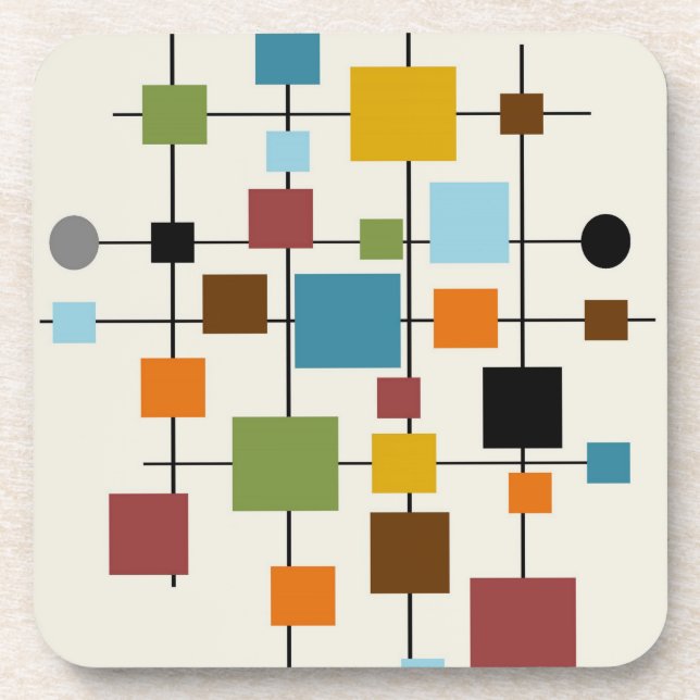 Mid-Century Modern Art 1.3 Coaster (Front)