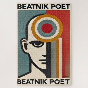 Mid Century Modern Art Beatnik Poet Jigsaw Puzzle