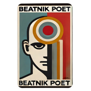 Mid Century Modern Art Beatnik Poet Magnet