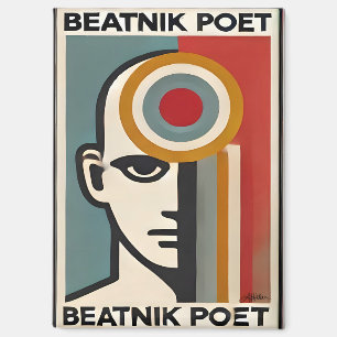 Mid Century Modern Art Beatnik Poet Magnet