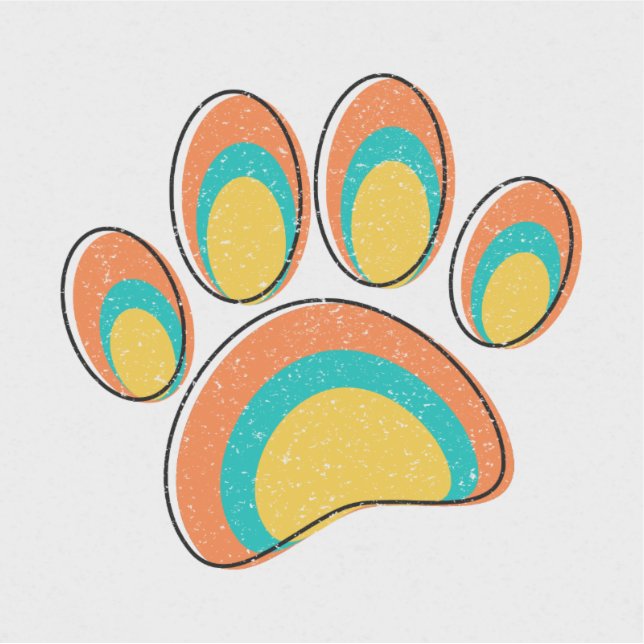 Mid Century Modern Art Dog Paw Prints Custom (Front)