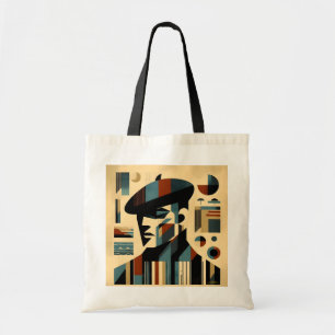 Mid Century Modern Art Man Wearing A Beret Tote Bag