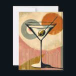 Mid Century Modern Art Martini Postcard<br><div class="desc">Welcome to my Mid Century Fantasy World! Designs in this store are born of growing up in a Mid Century home complete with Martini loving parents.  Break out the cocktails.  Merging fact with fantasy within Mid Century Modern,  Jazz,  Retro Futuristic,  Atomic and Space Age Designs.</div>