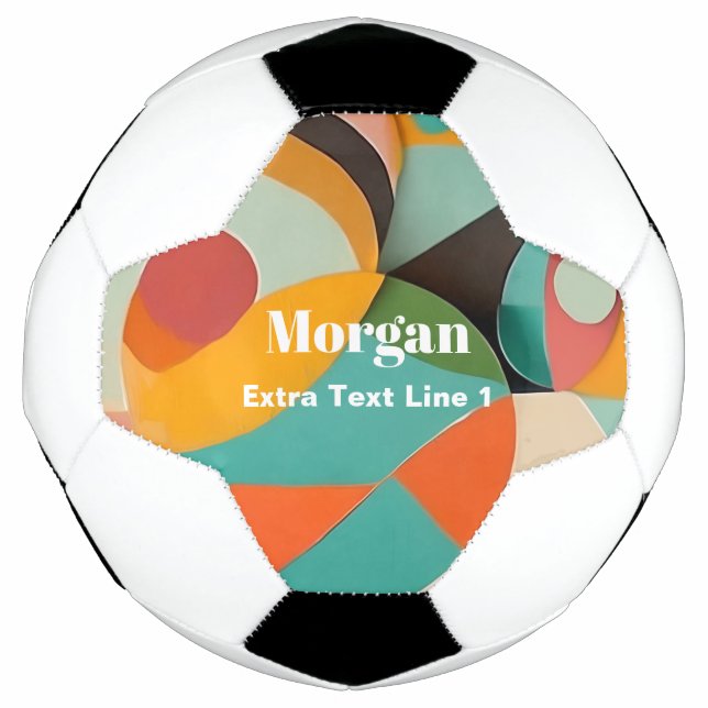 Mid Century Modern Art, Name & Text Line Soccer Ball (Front)