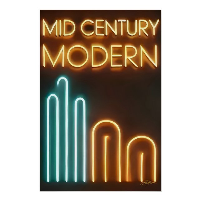 Mid Century Modern Art Neon Sign Design (Front)