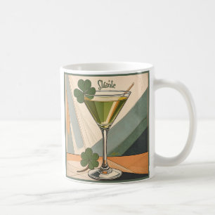 Mid Century Modern Art Shamrock Martini Sláinte!  Coffee Mug