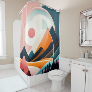 Mid-Century Modern Art Shower Curtain