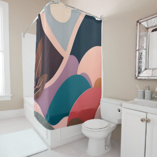 Mid-Century Modern Art Shower Curtain – Elevate Yo