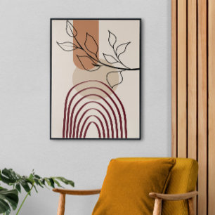 Mid Century Modern Art, Stretched Large Finished Canvas Print