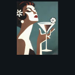 Mid Century Modern Art The Martini DIva Canvas Print<br><div class="desc">Welcome to my Mid Century Fantasy World! Designs in this store are born of growing up in a Mid Century home complete with Martini loving parents.  Break out the cocktails.  Merging fact with fantasy within Mid Century Modern,  Jazz,  Retro Futuristic,  Atomic and Space Age Designs.</div>