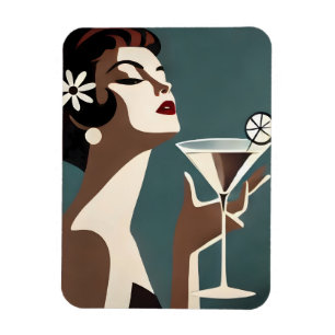 Mid Century Modern Art The Martini DIva Magnet