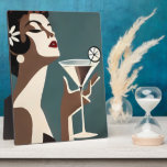 Mid Century Modern Art The Martini DIva Plaque<br><div class="desc">Welcome to my Mid Century Fantasy World! Designs in this store are born of growing up in a Mid Century home complete with Martini loving parents.  Break out the cocktails.  Merging fact with fantasy within Mid Century Modern,  Jazz,  Retro Futuristic,  Atomic and Space Age Designs.</div>
