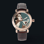 Mid Century Modern Art The Martini DIva Watch<br><div class="desc">Welcome to my Mid Century Fantasy World! Designs in this store are born of growing up in a Mid Century home complete with Martini loving parents.  Break out the cocktails.  Merging fact with fantasy within Mid Century Modern,  Jazz,  Retro Futuristic,  Atomic and Space Age Designs.</div>