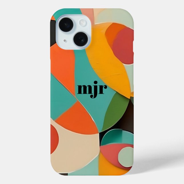 Mid Century Modern Art, Various Colours, Geometric Case-Mate iPhone Case (Back)