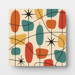 Mid Century Modern Atomic Abstract Plaque