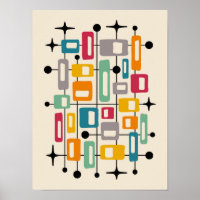 Mid Century Modern Atomic Abstract