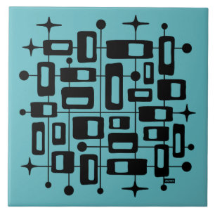 Mid Century Modern Atomic Abstract Tile
