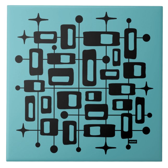 Mid Century Modern Atomic Abstract Tile (Front)