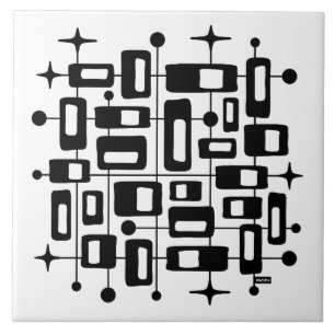 Mid Century Modern Atomic Abstract Tile