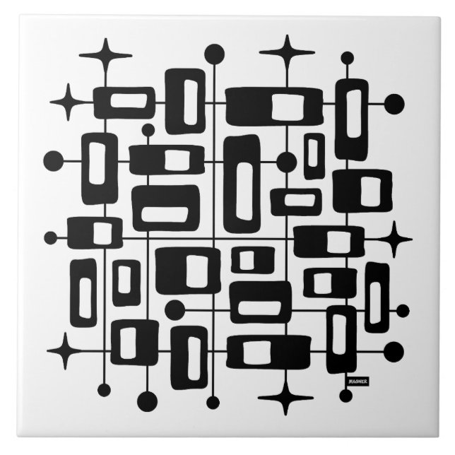 Mid Century Modern Atomic Abstract Tile (Front)