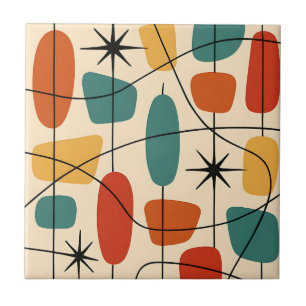 Mid Century Modern Atomic Abstract Tile