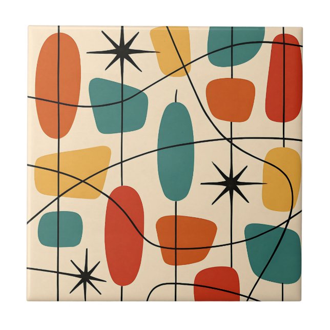 Mid Century Modern Atomic Abstract Tile (Front)