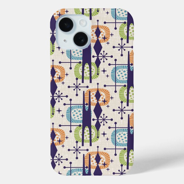 Mid Century Modern Atomic Age Abstract Pattern Case-Mate iPhone Case (Back)