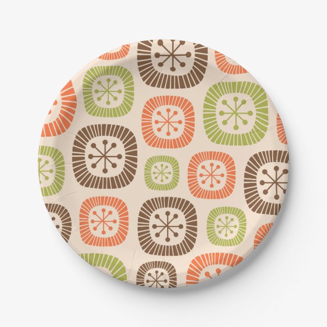 Mid Century Modern Atomic Age Paper Plate (Front)