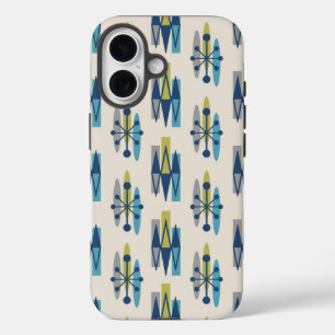 Mid Century Modern Atomic Age Pattern iPhone 16 Case