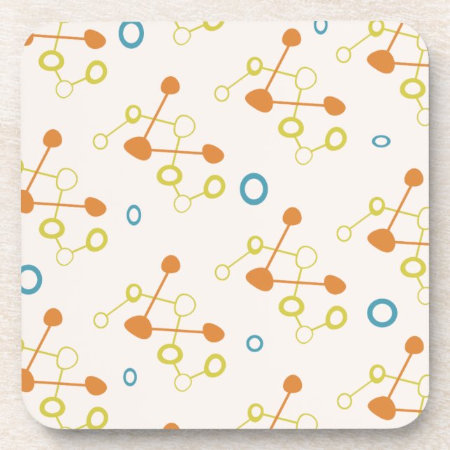 Mid Century Modern Atomic Age Pattern Coaster (Front)