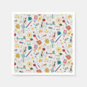 Mid Century Modern Atomic Age STEM Physics Scatter Napkin
