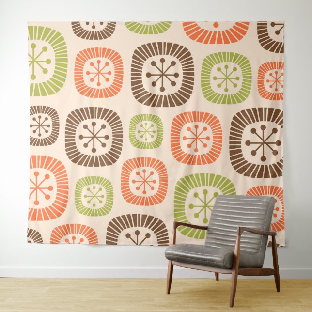 Mid Century Modern Atomic Age Tapestry (In Situ (Horizontal))