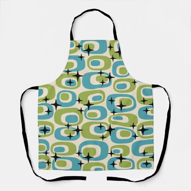 Mid Century Modern Atomic All-Over Print Apron (Front)