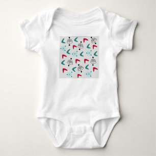 Mid-Century Modern Atomic Boomerangs Baby Bodysuit