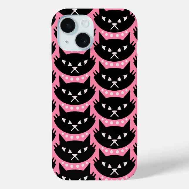 Mid Century Modern Atomic Cat Pattern Case-Mate iPhone Case (Back)