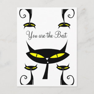 Mid Century Modern Atomic Cat You Are The Best Postcard