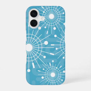 Mid-Century Modern Atomic Christmas Snowflakes iPhone 16 Case