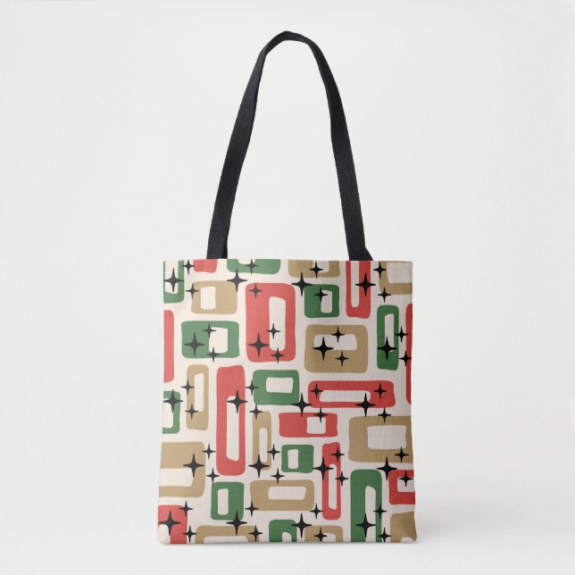 Mid Century Modern Atomic Christmas Tote Bag (Front)