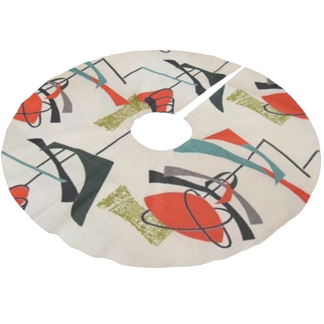 Mid Century Modern Atomic Christmas Tree Skirt (Angled)