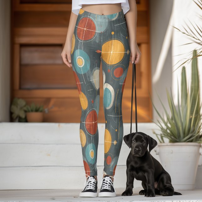 Mid-Century Modern Atomic Circles Leggings (Creator Uploaded)