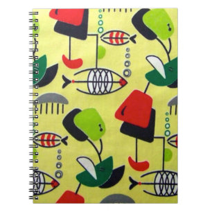Mid Century Modern Atomic Design Spiral Notebook