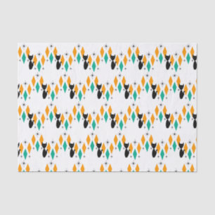 Mid Century Modern Atomic Diamonds Starbursts Cat  Tissue Paper