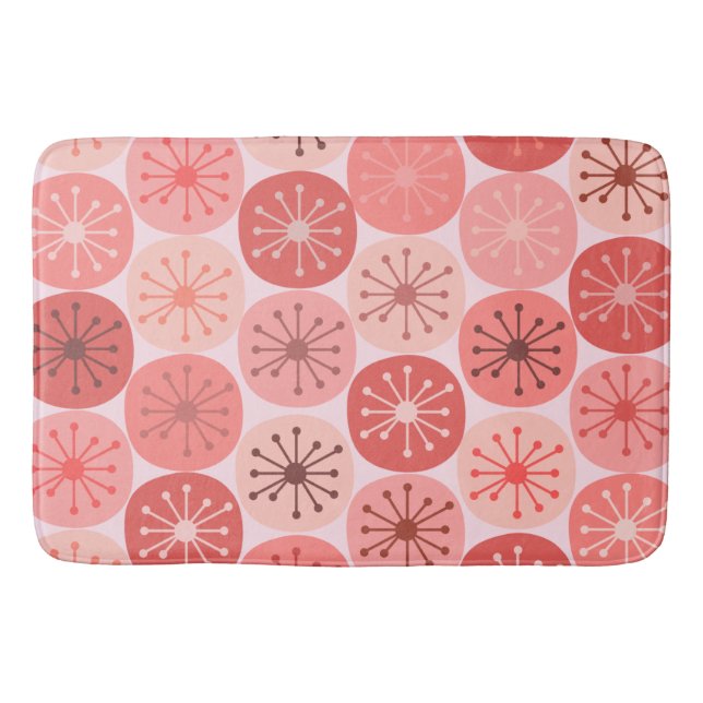 Mid Century Modern Atomic Dots Retro Pattern  Bath Mat (Front)
