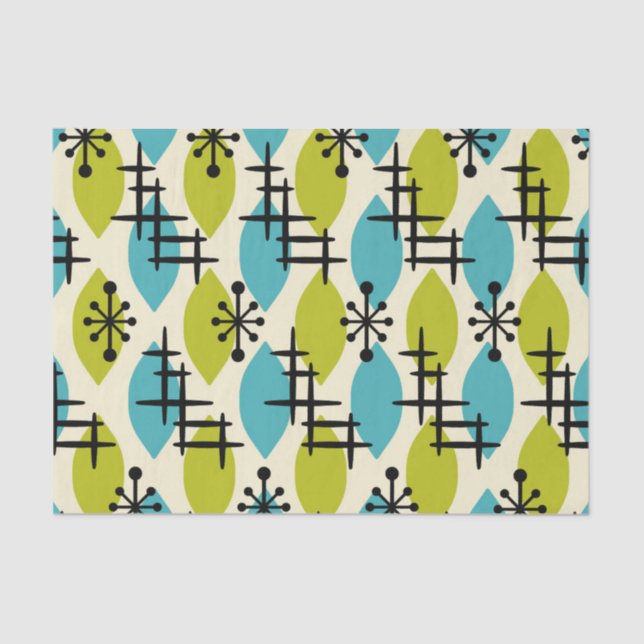 Mid Century Modern Atomic Drops Pattern Tissue Paper (Front)