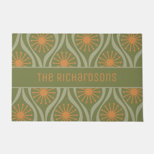 Mid Century Modern Atomic Drops Retro Personalized Doormat