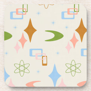 Mid Century Modern Atomic Era, Lime, Caramel Coaster