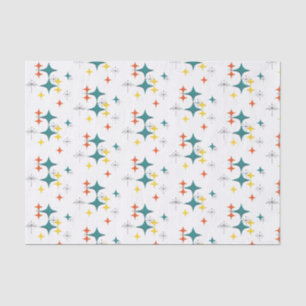 Mid Century Modern Atomic Era Starbursts Turquois Tissue Paper